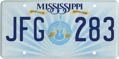 MS license plate JFG283