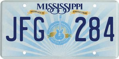 MS license plate JFG284