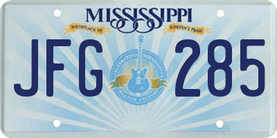 MS license plate JFG285