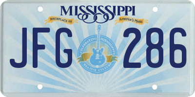 MS license plate JFG286