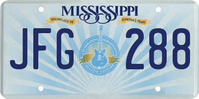 MS license plate JFG288