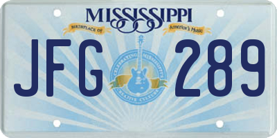 MS license plate JFG289