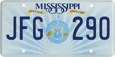 MS license plate JFG290