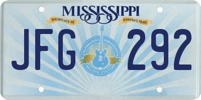 MS license plate JFG292