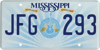 MS license plate JFG293