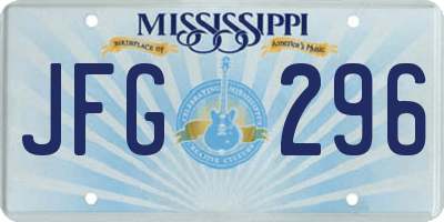 MS license plate JFG296