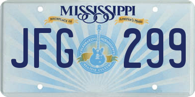 MS license plate JFG299