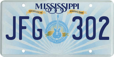 MS license plate JFG302