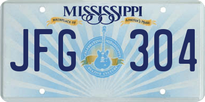 MS license plate JFG304
