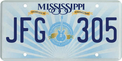 MS license plate JFG305