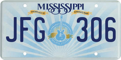 MS license plate JFG306
