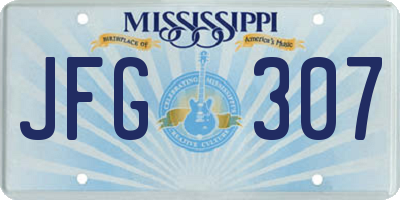 MS license plate JFG307