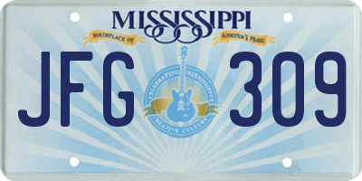 MS license plate JFG309