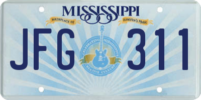 MS license plate JFG311