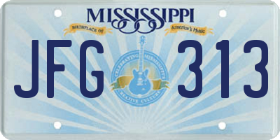 MS license plate JFG313