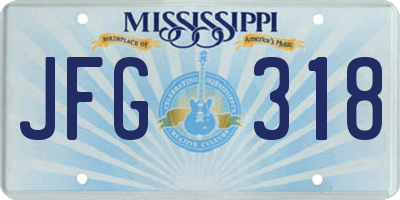 MS license plate JFG318