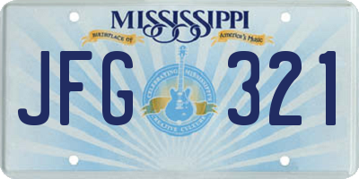 MS license plate JFG321