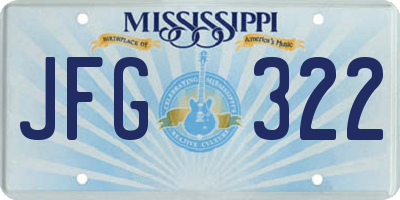 MS license plate JFG322