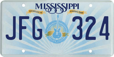 MS license plate JFG324