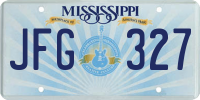 MS license plate JFG327