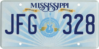 MS license plate JFG328
