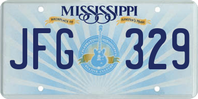 MS license plate JFG329