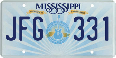 MS license plate JFG331