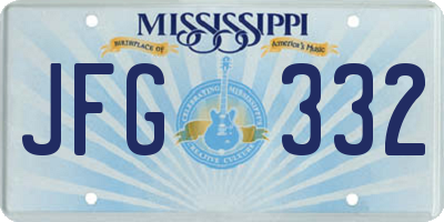 MS license plate JFG332