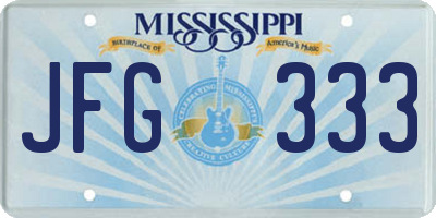 MS license plate JFG333