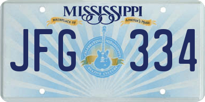 MS license plate JFG334