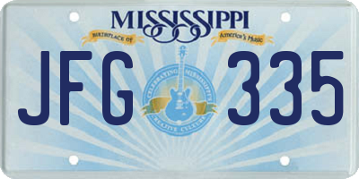 MS license plate JFG335
