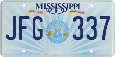 MS license plate JFG337