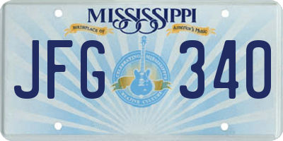 MS license plate JFG340