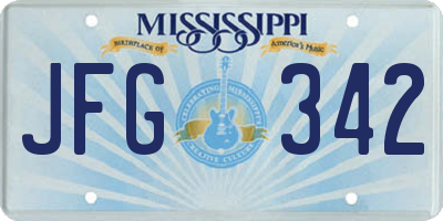 MS license plate JFG342