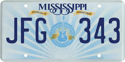 MS license plate JFG343