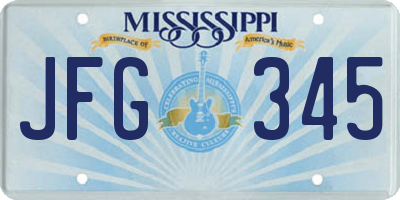 MS license plate JFG345