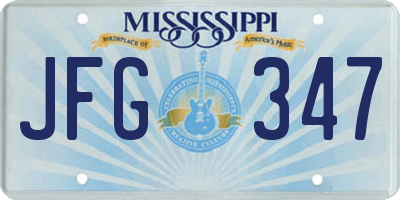 MS license plate JFG347