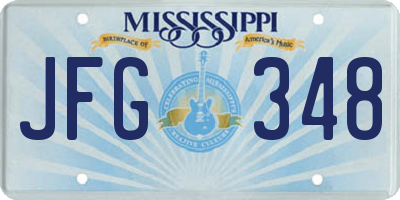 MS license plate JFG348