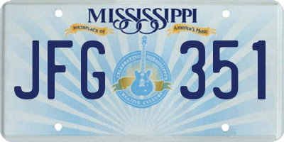 MS license plate JFG351