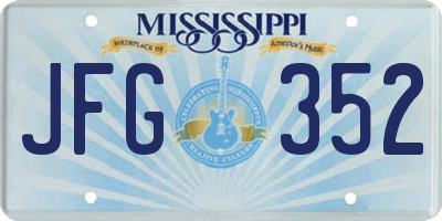 MS license plate JFG352