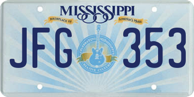 MS license plate JFG353