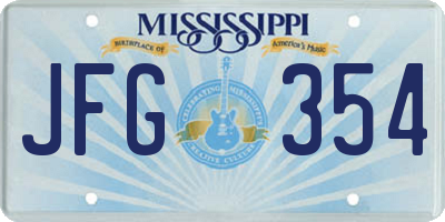 MS license plate JFG354