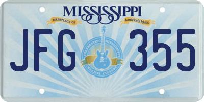 MS license plate JFG355