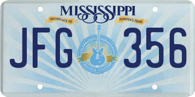 MS license plate JFG356