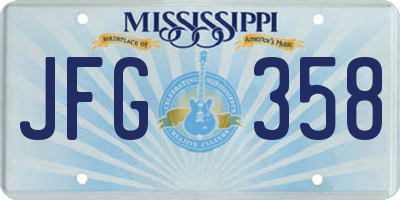 MS license plate JFG358