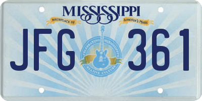 MS license plate JFG361