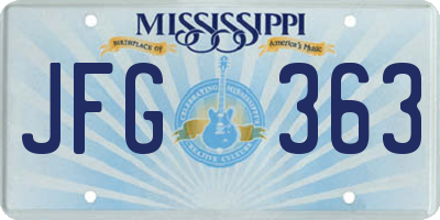 MS license plate JFG363