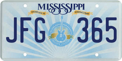 MS license plate JFG365