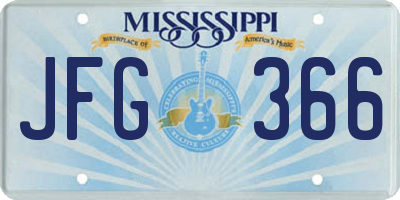 MS license plate JFG366