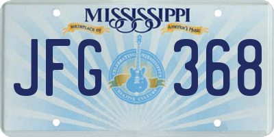 MS license plate JFG368